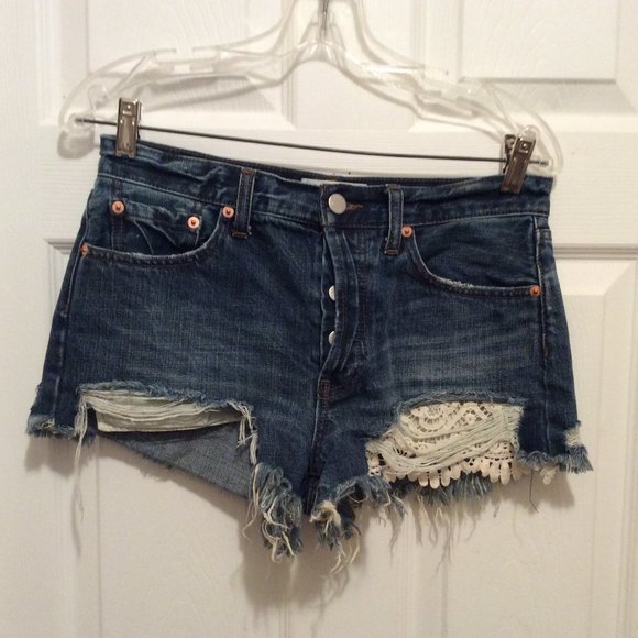 We The Free Pants - We the Free Denim Shorts 27 Dark Wash Distressed